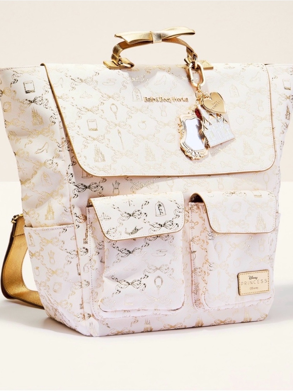 Disney Princess Cream Backpack with Gold Accents